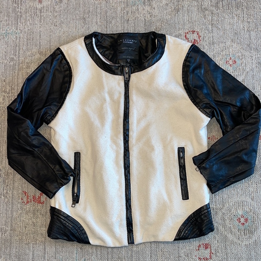 Sanctuary faux leather cotton jacket coat Moto